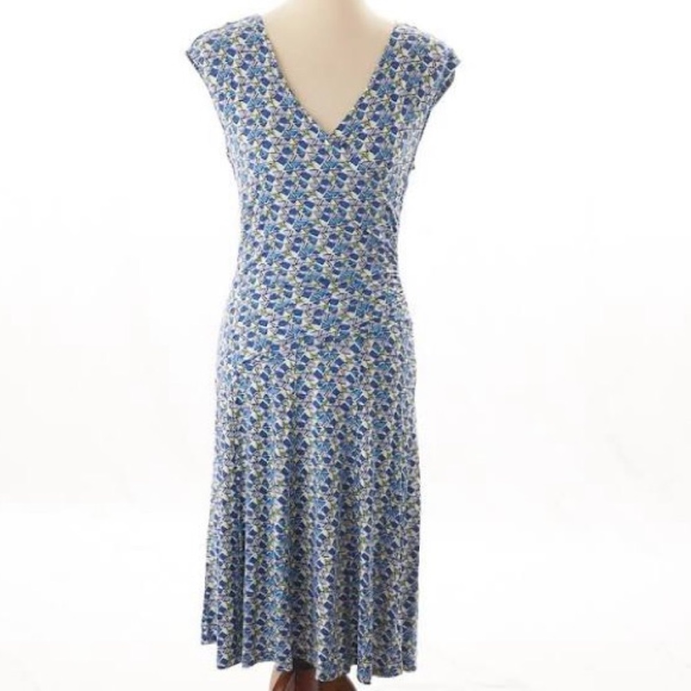 ZOZO- Ruched Triangle Print Casual Midi Dress Sz M
